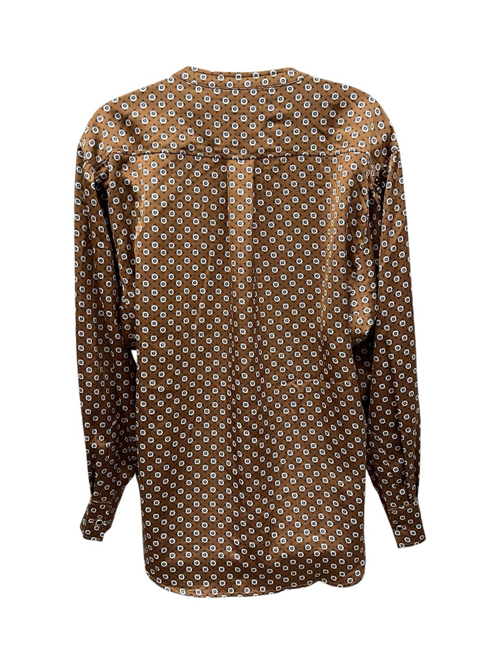 Sanctuary Relaxed Modern Blouse Brown Floral Hidden Button Top Size Small - Picture 8 of 9